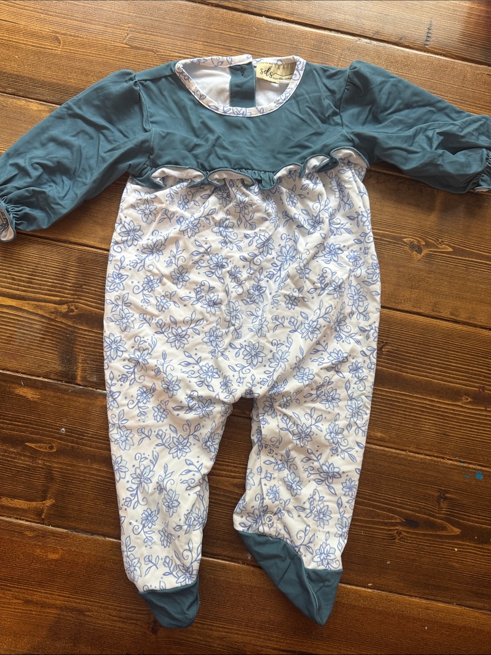 3m Baby Floral Footed One-Piece
